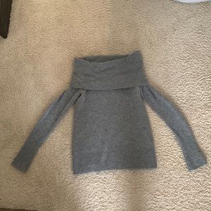 Grey knit off the shoulder J.Crew top